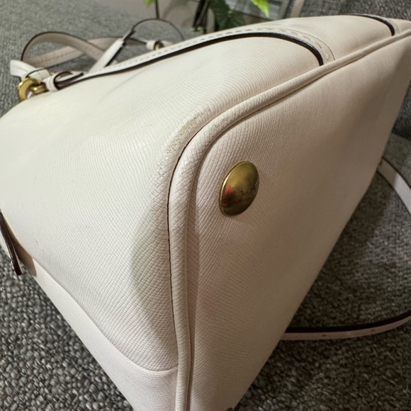 Coach Peyton Cora Domed Satchel in white - Picture 9 of 14